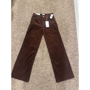 Kensie Jeans The Carla High Rise Wide Leg Corduroy Pants Brownstone NWT 2/26